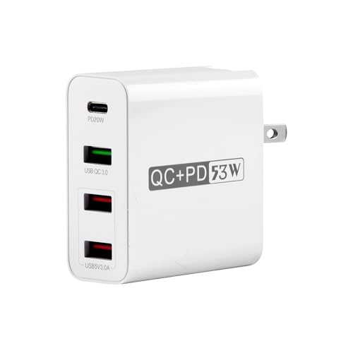 MaxLax 4-Port Desktop USB Charging Station,53W High-Speed Multi-Port USB Charger Hub for Smartphones, Tablets & Powered Devices