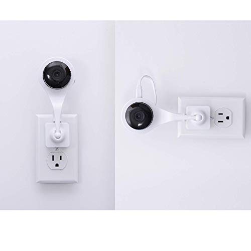 Nest Cam AC Outlet Mount, Aotnex 360 Degree Swivel Wall Mount Bracket for Nest Cam Indoor and Drop Cam Pro, No More Messy Wires and Drilling (2 Pack, White)