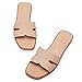 FW FRAN WILLOR Women's Flat Sandals Dressy Comfortable Slide Sandals Fashion Square Open Toe Slip On Beach Sandals for Summer