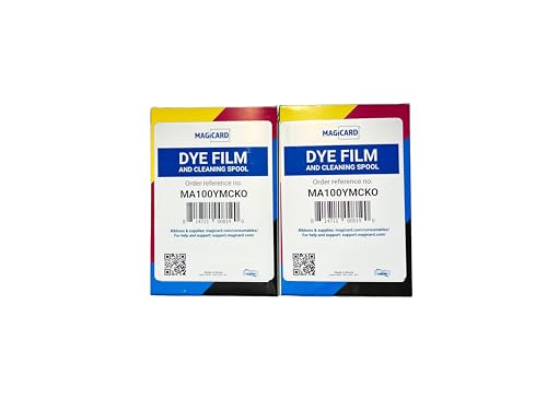 Genuine Magicard MA100YMCKO Color Ribbon Printer Ribbon (100 Prints) for Magicard Pronto, Enduro and Rio Pro Printer (2 Pack)