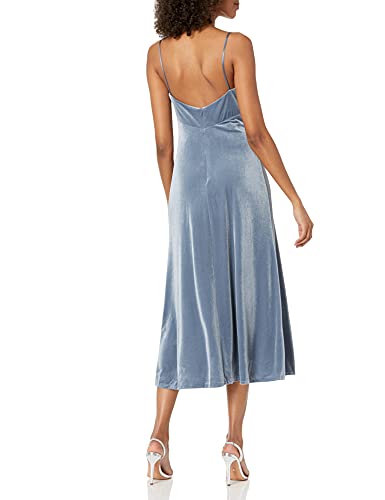 Jenny Yoo Women's Saba Velvet Cowl Neck Midi Slip Dress, Bluestone, 16 - Image 3