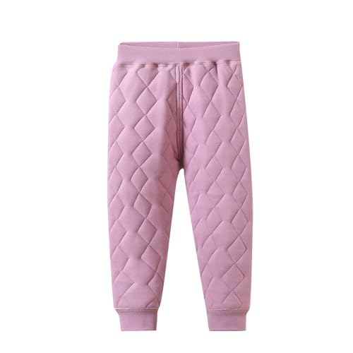 Kids Winter Pants Warm Leggings Boys Girls Pants Pull-On Joggers Full Length Thick Tights Elastic Waist Sweatpants