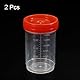 PATIKIL 150mL Probenbecher mit Deckel 2Pack Urinbecher mit Schraubverschluss Probebehälter Lecksicher Rot