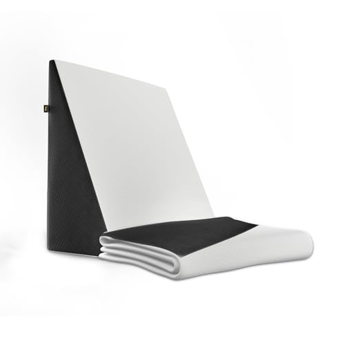 Image of Frido Wedge Plus Cushion Velvet Cover | Ultrasoft, Breathable & Cool Pillow Cover | Aesthetic Pillow Cover for Home | Durable & Machine-Washable | White & Grey