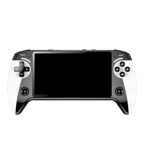 FUBESK Consola de juegos portátil retro X9 con pantalla IPS de 5.5 pulgadas, más de 6200 juegos y soporte de salida de TV, color blanco