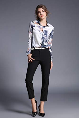Women's Shirts Floral Print Long Sleeve Button up Casual Blouse Top