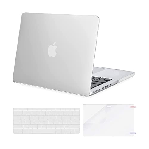 MOSISO Case Only Compatible with MacBook Pro Retina 13 inch (Models: A1502 & A1425) (Older Version Release 2015 - end 2012), Plastic Hard Shell Case & Keyboard Cover & Screen Protector, Frost