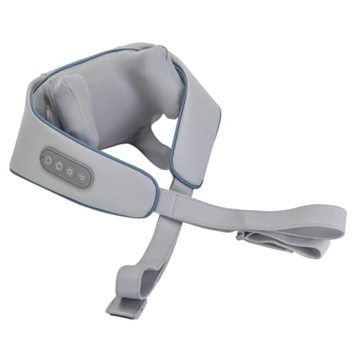 ChuYiElegance Electric Neck Massager with Heat for Office Use and 6 Massage Heads, Blue Gray