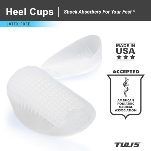 Image of Tuli's Classic Gel & Heavy Duty Gel Heel Cups for Heel Pain, Combo, Regular | Shock-Absorbing Cushion Inserts for Plantar Fasciitis, Sever's Disease & Heel Pain
