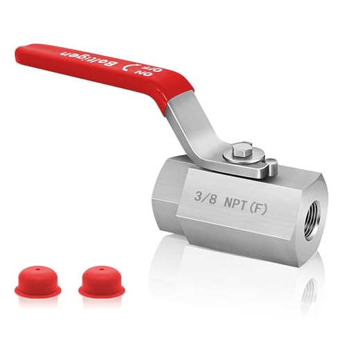 Boltigen High Pressure Washer Ball Valve Kit, Stainless Steel 3/8’’ Quick Connect Ball Valve Kit for Power Washer Hose, Washer High Pressure Shut