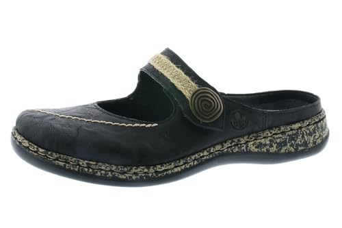 Rieker Damen 46391 Clogs, Schwarz Schwarz 00, 39 EU