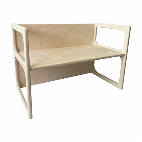 GOODEX Kinderbank | Montessori Wendebank Kinder | Kinderhocker | Kindermöbel Sitzbank | Kindertisch | Wendemöbel Kinder | Sitzhocker Kinderzimmer Cover