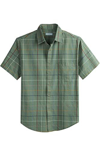 COEVALS CLUB Men’s Linen Beach Summer Casual Button Down Shirt Short Sleeve Shirt