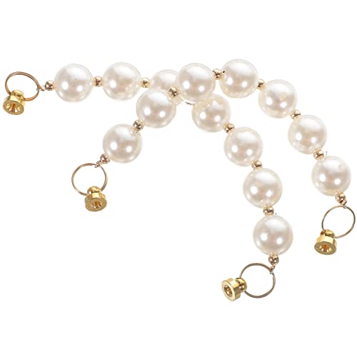 Hemobllo Phone Case Chain Beaded - Mobile Phone Finger Starp Phone Grip Holder Decorative Beading Drop Resistance Imitation Pearl Mobile Phone Finger Chain Holder 2Pcs #TOP7