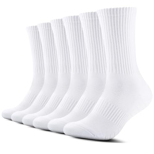 TUUHAW Socken Herren Damen 6 Paar Sportsocken Atmungaktive tennissocken,Weiß 39-42 TUUHAW Socken Herren Damen 6 Paar Sportsocken Atmungaktive tennissocken,Weiß 39-42
