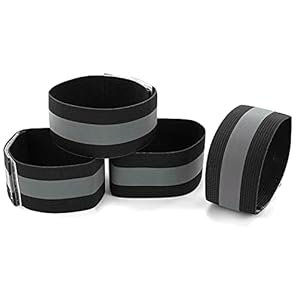 BOROLA 4Pcs Reflective Bands for Wrist, Arm, Ankle, Leg High Visibility Reflective Gear for Night Walking, Cycling and…