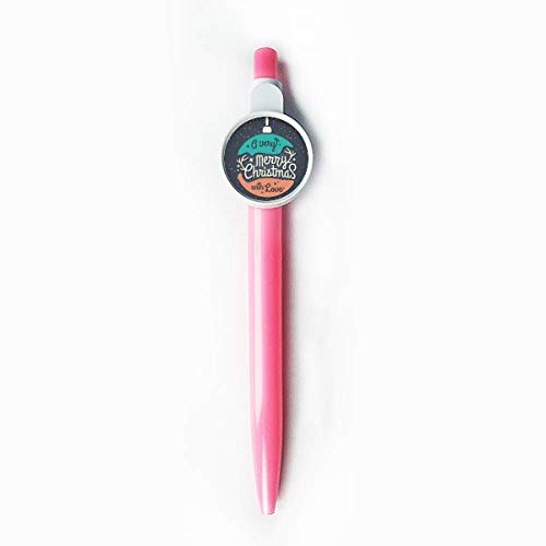 Stylo à bille rétractable bleu, cadeau idéal avec motif Noël abstrait