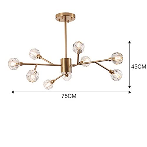 Lustres de luxe en cristal postmoderne plafonnier suspendu LED multi-têtes - 8