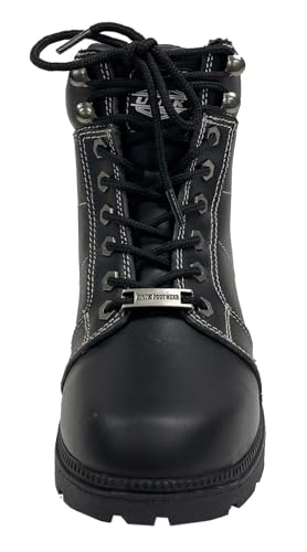 Unik Women's Premium Leather Short Motorcycle Boots - Black 12020-002