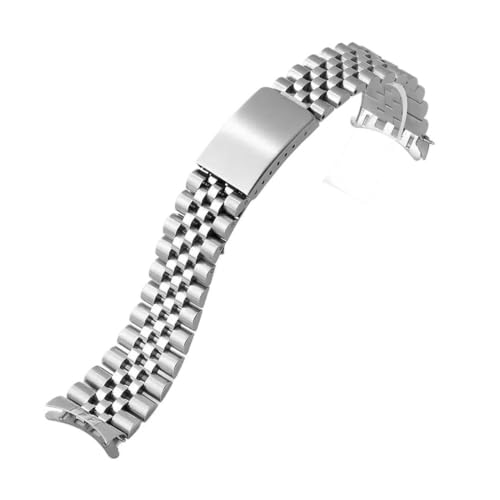 Bracelet de montre en acier inoxydable | Bout incurvé 18mm-21mm style jubilé