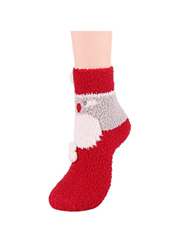 Image of Azue Fuzzy Warm Slipper Socks Women Super Soft Microfiber Cozy Sleeping Socks 6 or 5 Pairs