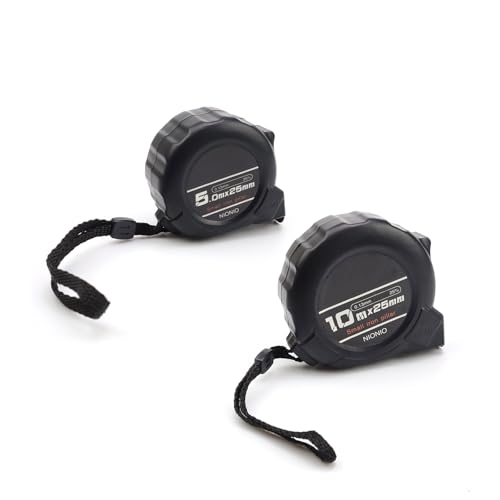 CHSEROK 5m/10m - Cinta Métrica, 2 Piezas Cintas Métricas, Acero Inoxidable Flexometro 5 Metros Profesional, para Topografía de Ingeniería, Producción Industrial y Diseño Arquitectónico