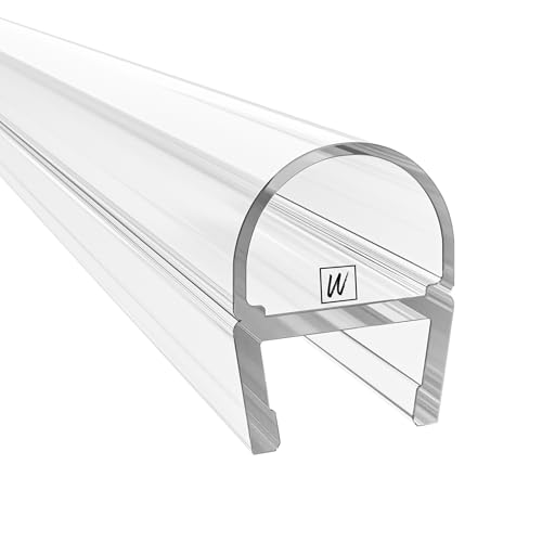WAKA Premium Duschtür & Duschlippe PRO-D Duschdichtung Optisch Transparent, Duschdichtungen für Duschtüren 8mm Glas Länge 2000mm Duschkabinen Dichtungen & Duschtürdichtung mit der Besten Qualität