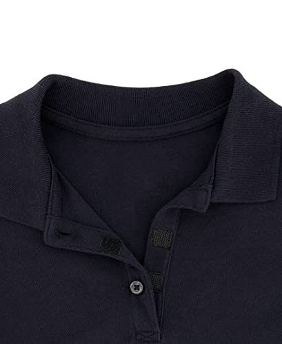 IZOD Girls' School Uniform Adaptive Long Sleeve Polo Shirt, Velcro Closure & Faux Buttons, Comfortable Interlock Fabric3