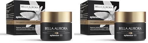 Bella Aurora Crema Facial de Día Anti-Edad 60+ Años SPF 20, 50 ml Anti-manchas, Anti-Arrugas y Despigmentante | Efecto Lifting | Ácido Hialurónico | SPLENDOR 60 (Paquete de 2)