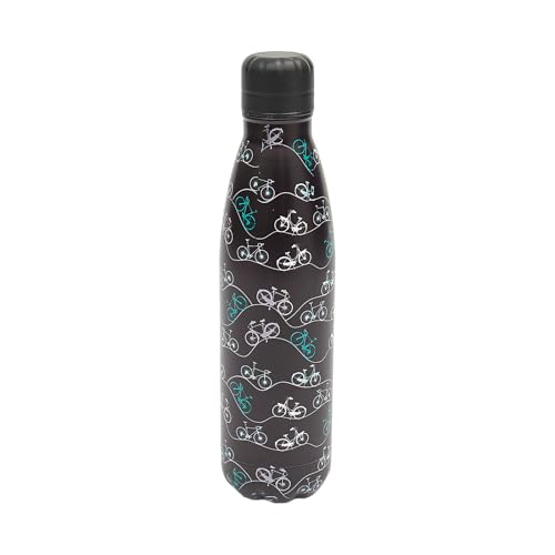 Eco Chic Reusable Thermal Bottle Stainless Steel Leakproof Insulated Water Bottle (Bike Black)