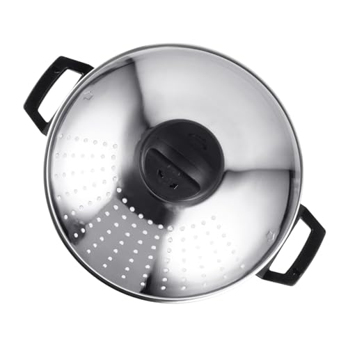 BESPORTBLE Pentola per Pasta in Acciaio con Scolapasta e Coperchio Sicuro Riscaldamento Rapido Risparmio Energetico e Manico Ergonomico Facile da Pulire e Leggera per Cucina Induzione