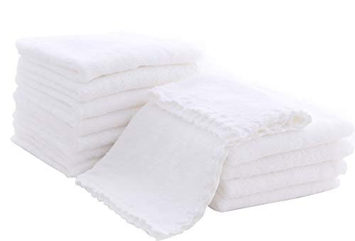 Image of Spotted Play 12 Pack Baby Washcloths - Extra Absorbent and Soft Wash Clothes for Newborns, Infants and Toddlers (White)