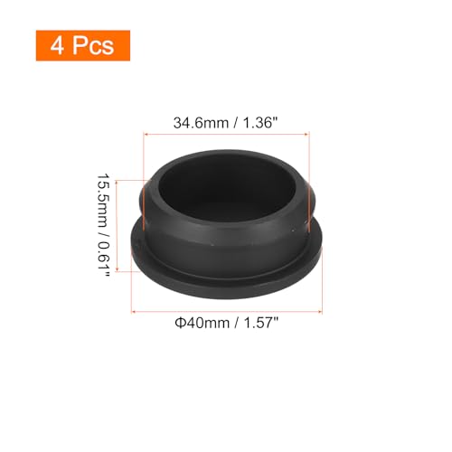 Image of MECCANIXITY Silicone Snap in Locking Hole Plugs,Rubber Panel Seal Cover Flush Type Panel Round for Kitchen Rubber Bulkheads Waterproof Sealing Plugs 34.6mm /1.36 Inch Diameter Black,Pack of 4