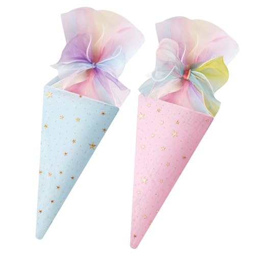 Zwei Süßigkeitenbeutel, Geschwister Schultüte, Geschenktüte Schule Schultüte，ideal für Schulgeschenke für Jungen und Mädchen