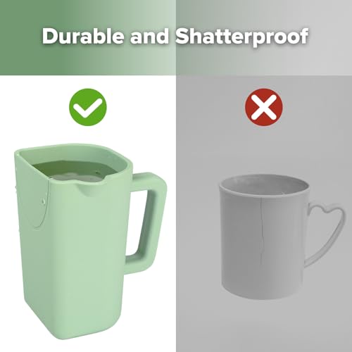 Image of haakaa Gentle Pour Bath Rinse Cup | Food Grade Silicone Shampoo & Body Washing Rinser Cup for Kids with Easy Grip Handle - Pea Green