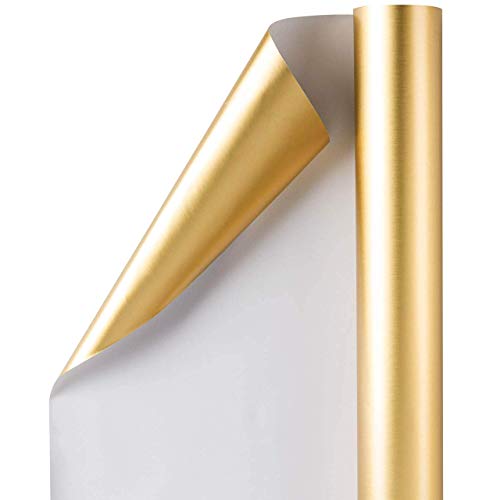 Image of Matte Gold Wrapping Paper Roll, Pack of 20 Inch X 5 m)