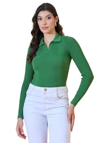 Image of 98 Degree North Women Spread Collar Sweater-G1577-BLACK