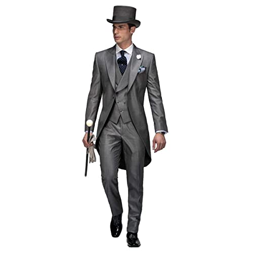 Costume queue-de-pie mariage homme avec smoking 3 pièces chic pour cosplay et gala