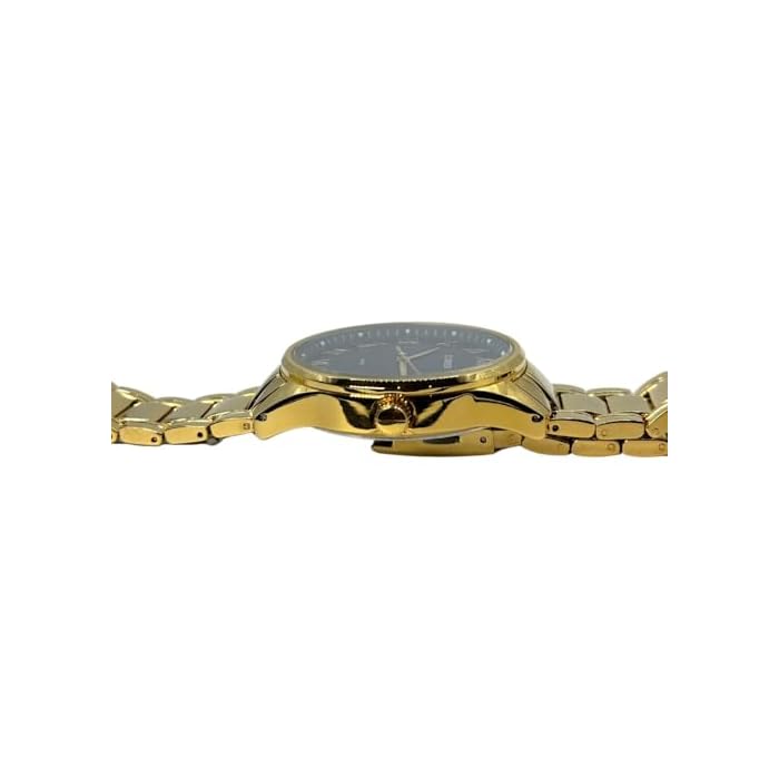 CURREN 8409. Reloj de Cuarzo clásico de Caballero con Correa de Acero Inoxidable Dorado y Esfera Azul con números Romanos - Imagen 9