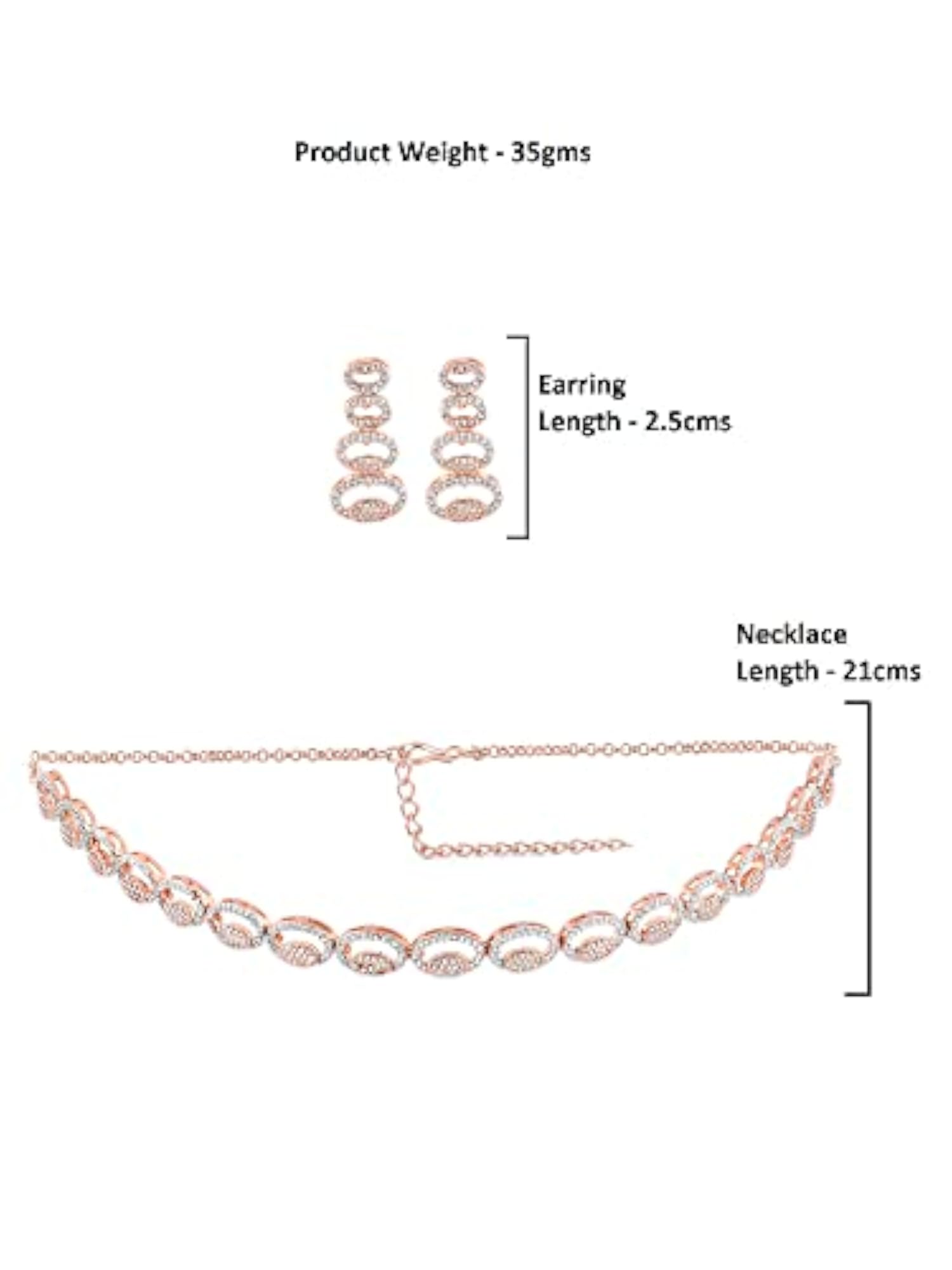 Contemporary CZ Necklace & Earring Set - ZPFK15168