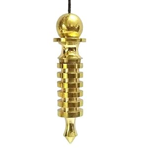 Jet Authentic 6 isis Brass W/Chord Metal Dowsing Pendulum Healing Spirituality Meditation Answer Blessings Cheerfulness (6 isis Brass W/Chord)