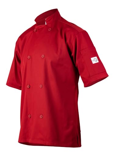 Image of Mercer Culinary Millennia Air Short Sleeve Men's Cook Jack with Full Mesh Back, Large, Black