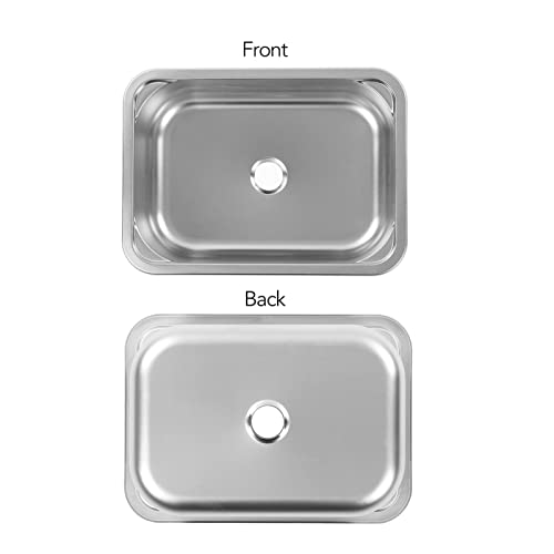 Image of Stainless Steel RV Sink 11x15in /28x38cm, 304 Grade Flush Mount | Hand Wash Basin with 40mm /1.57in Drain | Yacht & Boat & Kitchen
