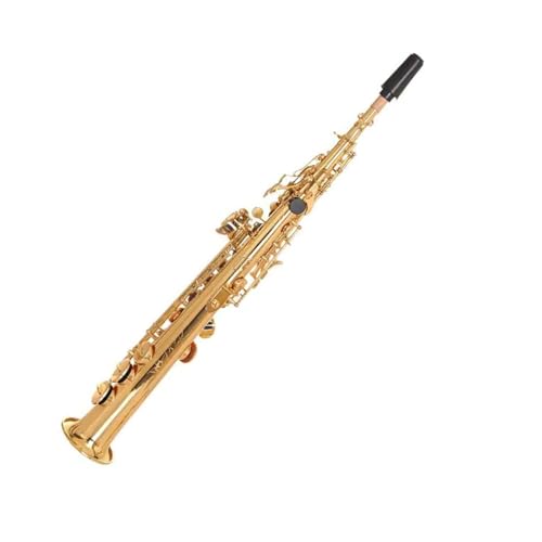 サックス プロフェッショナルストレートチューブソプラノサックス金メッキ塗装BフラットとEフラットマウスピース素材真鍮