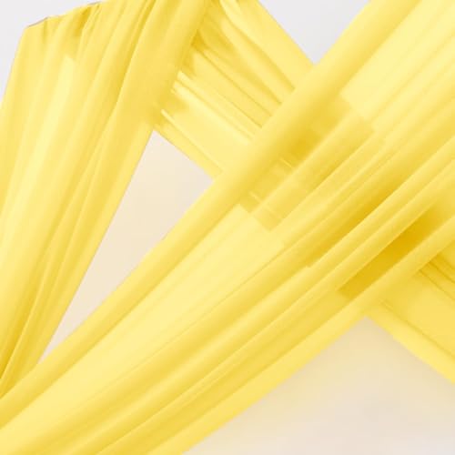 Image of MLMC Yellow Wedding Arch Draping Fabric 1 Panel 29 inch x 20 FT Extra Long Gauze Drapes Sheer Backdrop Curtains 6.6 Yards Outdoor Drapery Panels for Wedding Baby Shower Party Ceiling Decoration