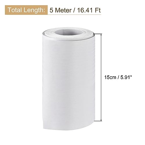 Uxcell A23062900UX0153 Wood Grain Tape, 5.91 Inch X16 Ft Wall Paper Border Sticker Self-Adhesive Wood Grain Repair Patch thumb #1