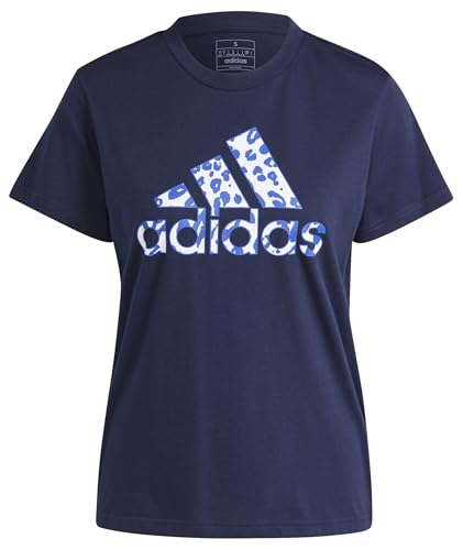 adidas Femme Animal Print Graphic Tee, Legend Ink, XS