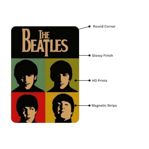 Image of Zesta Bathroom Decor Items Washroom Decor Tin Sign | Aesthetic Posters Wall Poster for Bedroom | Magnetic Cafe Decoration Items / Restaurant Decorations Items | Quirky Home Decor Bar Accent (Beatles (2))