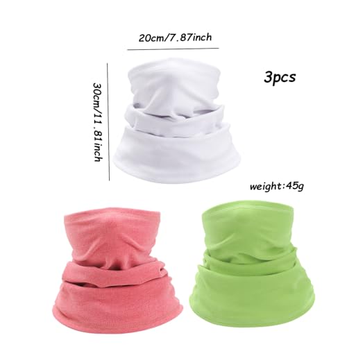 Neck Warmer Kids 3PCS Windproof Warm Toddler Snoods for Kids High Elastic Neck Gaiter for Boys Girls Thick Baby Snood for Skiing Running Cycling Style 1 Scarf2