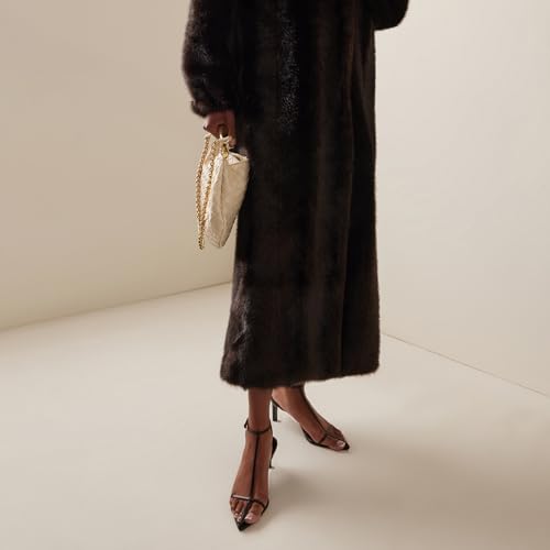 Strappy Heeled Sandals for Women with Open Pointed Toe, Interwoven T-Strap, Adjustable Ankle Strap, and Comfortable Low Kitten Heel4